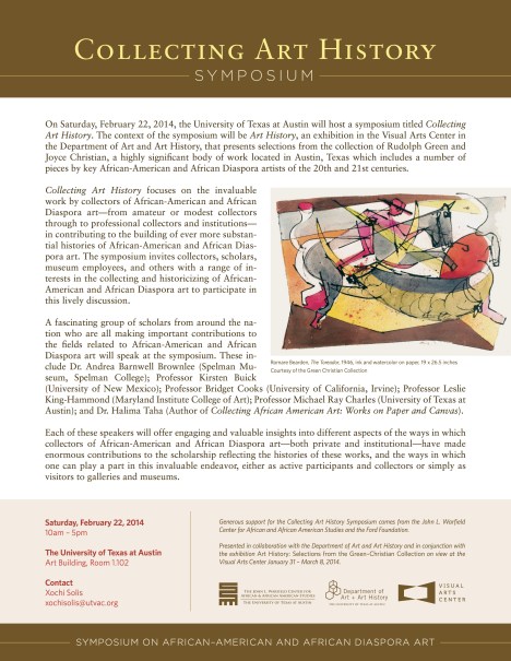 Collecting Art History Symposium flyer 11-21-13